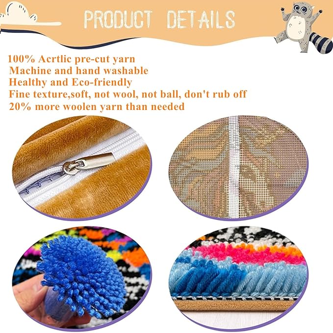 EMISTEM Latch Hook Kits for Adults - Latch Hook Pillow Kits, Crochet Yarn Kit for Beginners, Cross-Stitch Embroidery Cushion Cover Case with Printed Canvas. (Sea Turtle,17x17 inch)