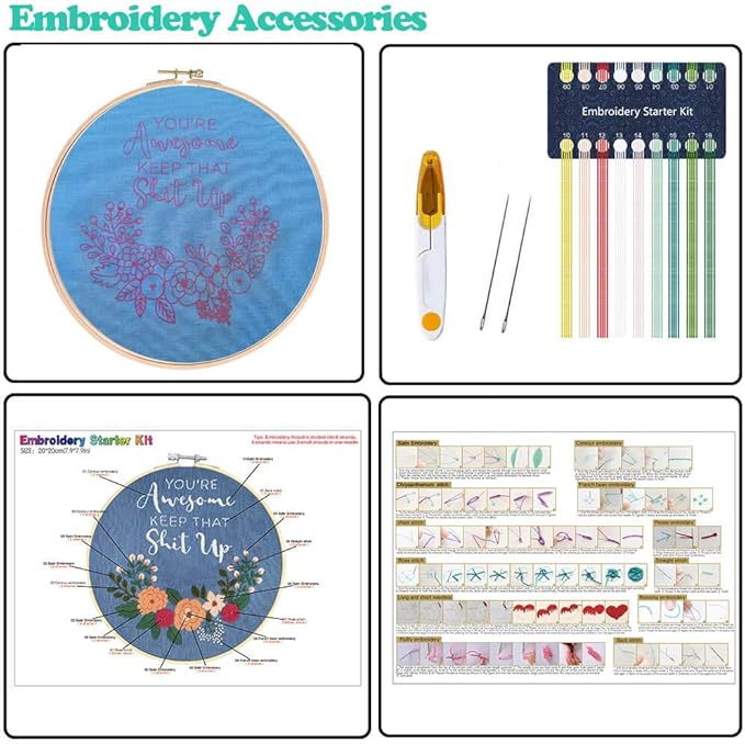 Cooliya Mothers Day Gifts for Mom from Daughter Son - Embroidery Kit for Beginners - Embroidery Starter Kit Craft Kit Cross Stitch Kit - Birthday Gift for Women, Best Friend, Daughter, Mom, Coworker