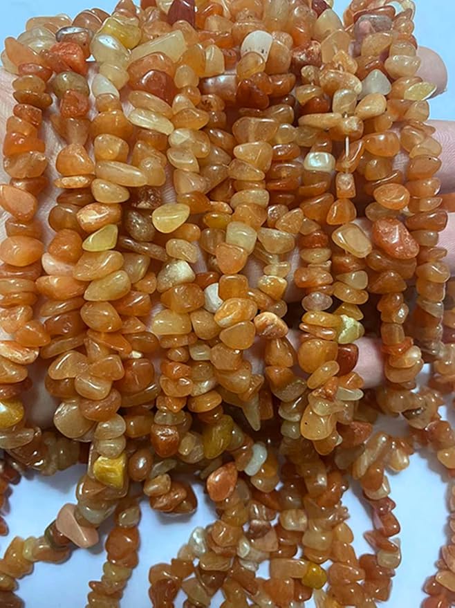 7-8mm Natural Red Aventurine Gemstone Chips Beads Healing Crystals Waist Bracelets Necklace Kit Irregular Stone DIY Crafts Design Jewelry Making