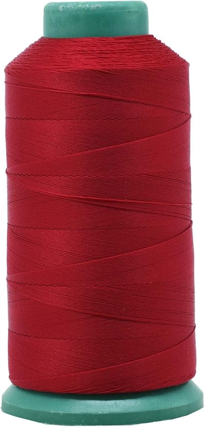 Mandala Crafts Bonded Nylon Thread Red Heavy Duty Sewing Threads - 1500 YDs Size 69 210D T70 Tex 70 Thread for Leather Jeans Weaving Outdoor Marine Upholstery Threads