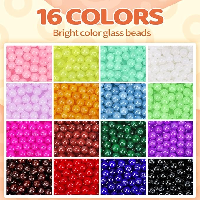 Light Green Glass Beads for Crafts– Bright Color 8mm Crystal Glass Beads for Bracelets, Necklace & DIY Crafts