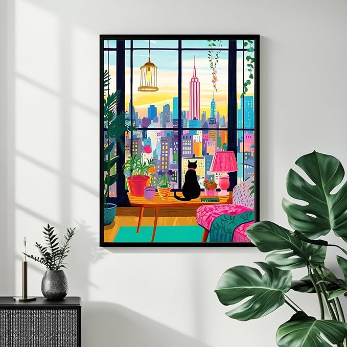 Mandun Cat Paint by Numbers for Adult, Cat Paint by Numbers Kit for Adults Beginners, DIY Acrylic Painting on Canvas for Home Wall Art Decor Gift 16x20Inch