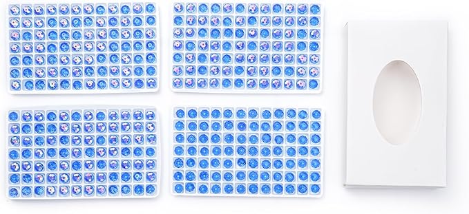 336 pcs 8mm 68 Faceted Crystal Rondelle Sparkly Suncatcher Beads Bulk AB Clear Glass Bead Set for DIY Jewelry Bracelet Necklace Earring Making Crafts Kit (Light Blue)