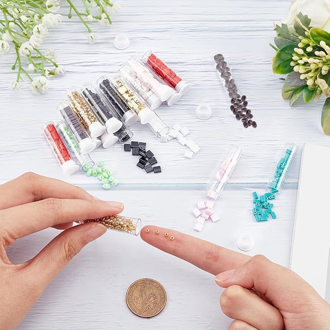 NBEADS About 750 Pcs 2-Hole Beads Glass Seed Beads Set, 2 Styles 2-Hole Glass 3 Colors Czech Two-Hole Seed for Bracelet Necklace Earring Jewelry Making