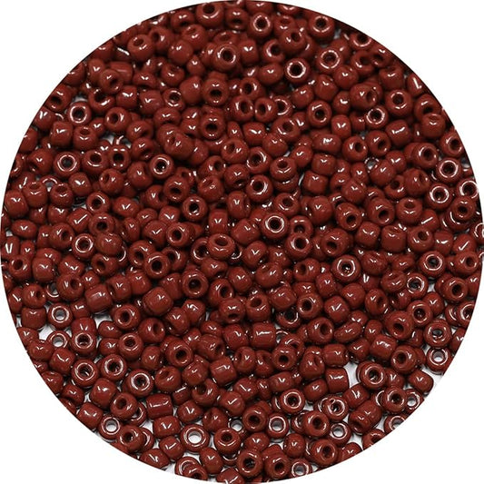Bala&Fillic Opaque Dark Coffee Color 4mm Seed Beads About 1200pcs/100Grams in Bag, 6/0 Glass Craft Beads for Making Bracelet and Necklace (Dark Coffee)
