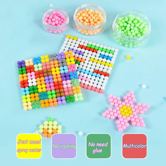 kacaga non-iron fuse beads over 6,000 beads 5mm no repeated colors arts crafts bead includes accessories set refill creative diy kit toys for kids