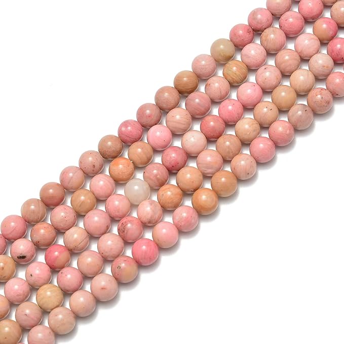 45pcs 8mm Natural Red Rhodochrosite Gemstone Round Spacer Loose Stone Beads for Jewelry Making 15.5" 1 Strand (Red Rhodochrosite Rhodonite, 8mm 45Beads)