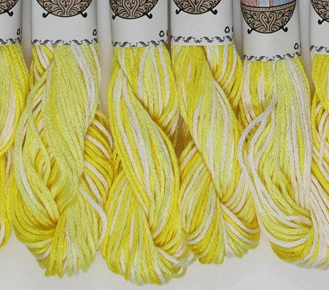 KCS Big skeins of 25 Meters Size 25 Color Variegated Cross Stitch Stranded Threads,6 skeins,4077