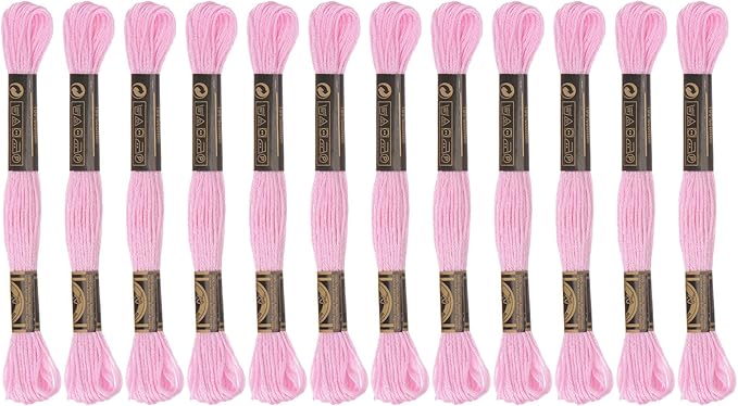 HARFINGTON 12 Skeins Embroidery Floss 8m Each Egyptian Long Fiber Cotton Cross Stitch Thread 26S/2x6 for Embroidery Projects Bracelet, Very Light Purple