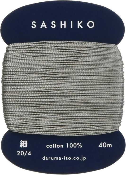 Yokota Daruma Sashiko Thread Single and Variegated Color (Grey, Thin 40M Card)
