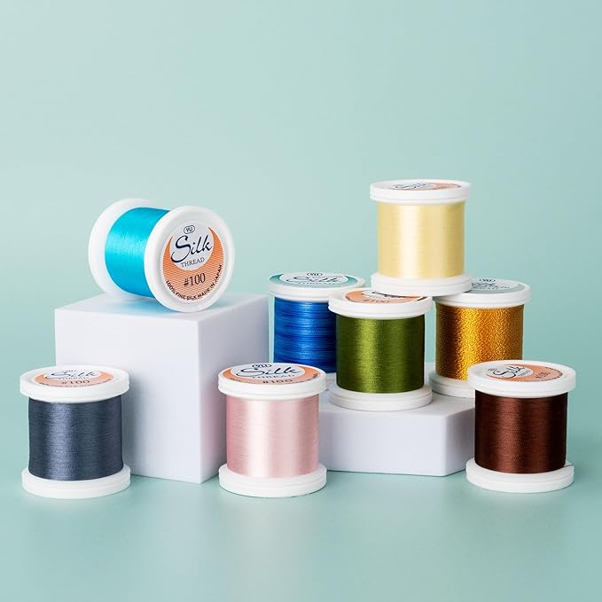 YLI Threads Silk Thread – 100 wt Fine Japanese Silk for Appliqué, EPP, and Quilting - Light Plum