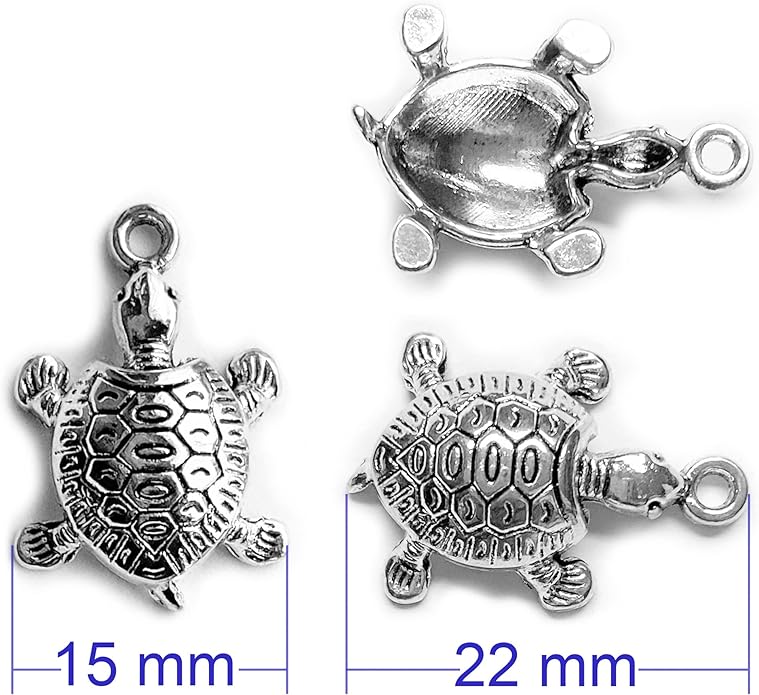 Heather's cf Silver Sea Charms – Antique Pendants, Non-Tarnish, Lead-Free & Nickel-Free, Bulk Ocean Animal Charms for DIY Jewelry, Bracelets, Necklaces, Earrings, Beach Craft Supplies (Sea Animals)