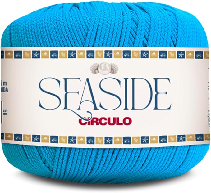 CIRCULO Seaside Yarn, Perfect for Beachwear, Bikinis & Cover-Ups, Quick-Drying & Lightweight, Fingering Weight, 100% Polyamide, 180.4 yds, 50g (6118 - Acqua)