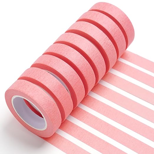 8PCS Colored Masking Tape - Pink Painters Tape, Tape for Kids Art Supplies, Great for Crafts, Labeling, DIY Decorative, 1/2 Inch Colored Tape Rolls- Tiny Size