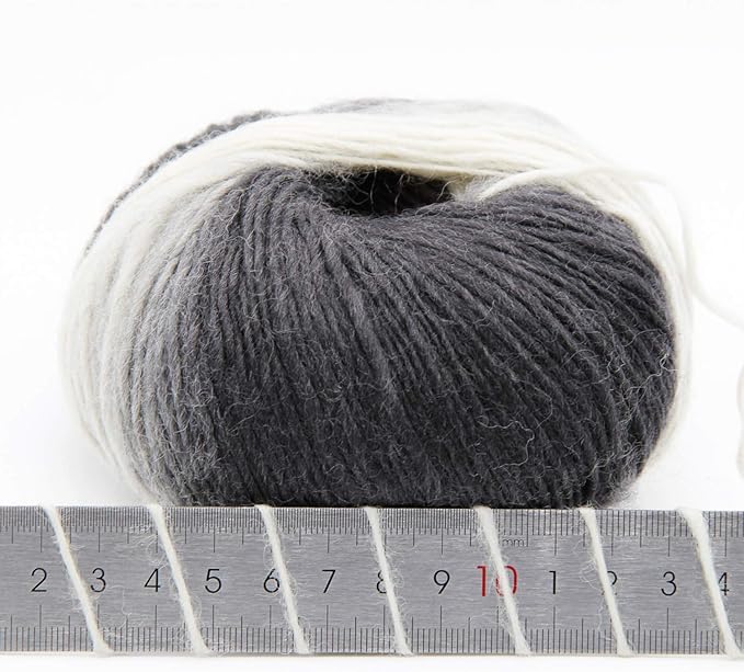 NICEEC 2 Skeins Rainbow Soft Yarn 100% Wool Gradient Multi Color Yarn for Crocheting Knit Total Length 180m×2(196yds×2,50g×2)-25