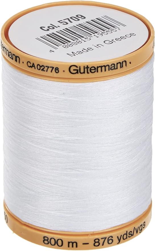 Gutermann 25049 Natural Cotton Thread Solids 876 Yards-White