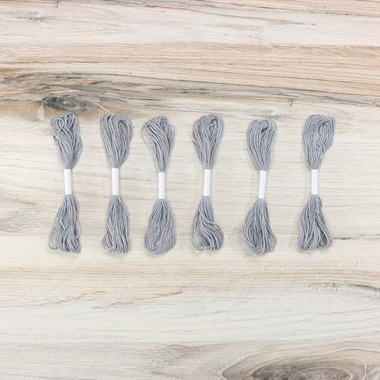 embroidery floss pack – 6 skeins, 8.7 yards each – grey embroidery floss for needlework, diy bracelets, crafting, weaving