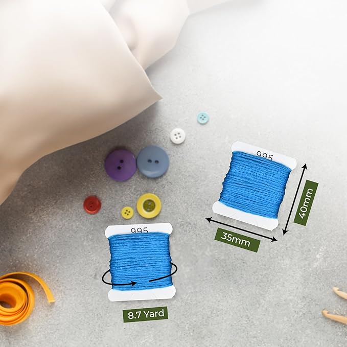 Embroidery Floss Kit and Refills - Cotton Threads - DMC Color Coding for Cross Stitch, String Crafts, Friendship Bracelets