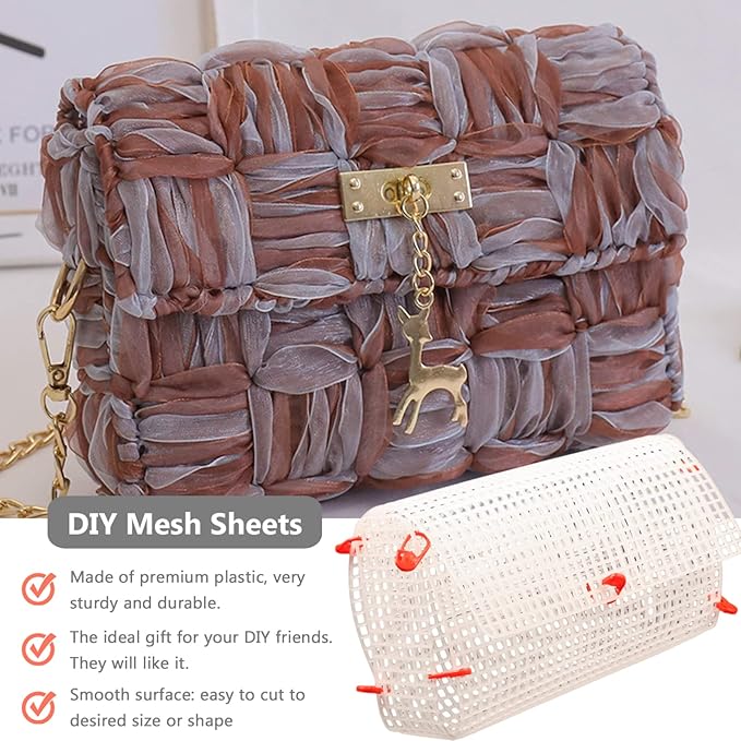 EXCEART 12 Pieces Mesh Clear Plastic Canvas Sheets Crossbody DIY Sewing Kit Form Cross Stitch Kits for Making Handmade Purse Bag Crafting, Yarn, Knit and Crochet Projects Accessory