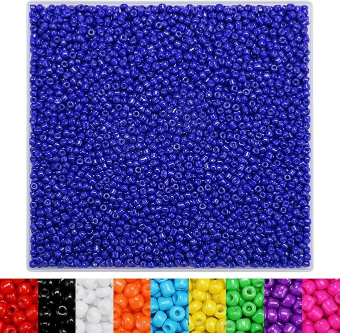 IOOLEEM Dark Blue 3mm Glass Beads, 4000+pcs for Jewelry Making