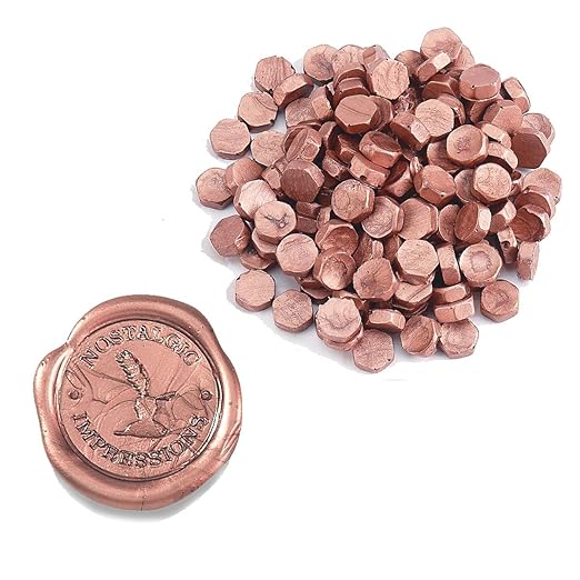 premium rose gold sealing wax beads 1 pound bulk saver pack-over 3000 beads for wax seal stamps, letter sealing & wedding invitations