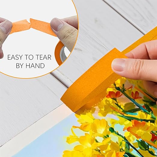 8PCS Colored Masking Tape - Orange Painters Tape, Tape for Kids Art Supplies, Great for Crafts, Labeling, DIY Decorative, 1/2 Inch Colored Tape Rolls- Tiny Size