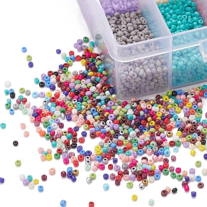 24000 Pcs 2mm Glass Seed Beads Bracelet Making Kit, Small Beads Friendship Jewelry Craft Kit with Lobster Clasps, Jump Rings & Elastic Cord, DIY Art Craft Gift for Girls
