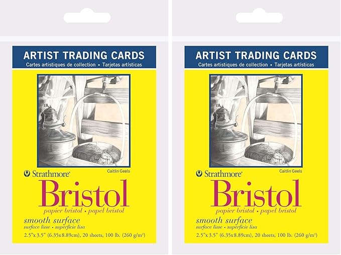 Strathmore 300 Series Bristol Artist Trading Cards, Smooth Surface, 20 Sheets (Pack of 2)