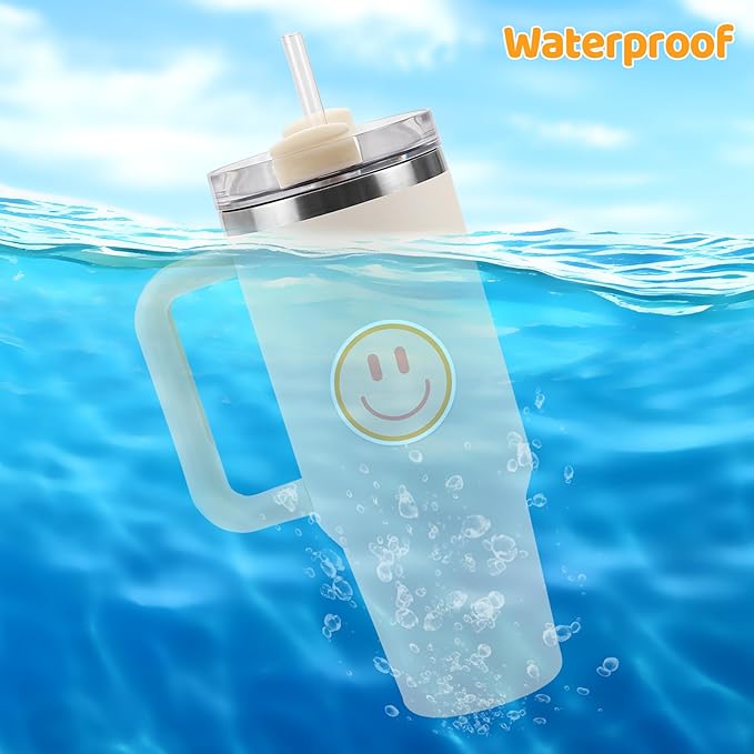 wercokt 100pcs smiling stickers, cute water bottle stickers for kids, for teaching rewards, notebooks, stationery, luggage, cartoon pvc happy sticker