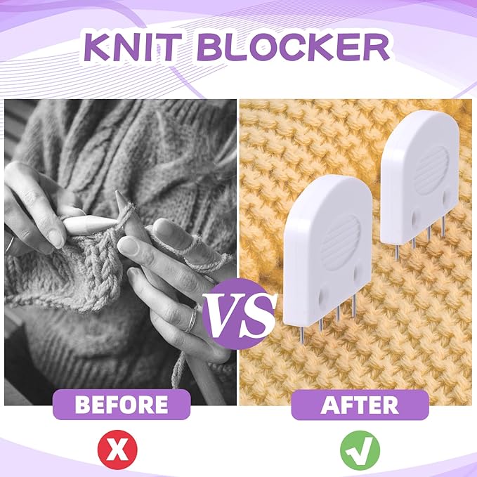 Opstin 20Pcs Knit Blocking Pins Kit, Knit Blockers Pins Kit, Knit Blocking Combs, Blocking Pins for Knitting & Crochet Projects, Knit Blocking Pins for Blocking Mats, Crochet Blocking Pins