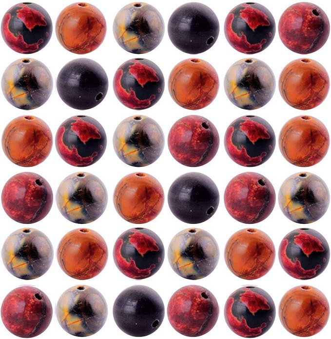 Natural Stone Beads 100pcs 6mm Picasso Jasper Round Genuine Stone Beading Loose Gemstone Hole 1mm DIY Charm Smooth Beads for Bracelet Necklace Earrings Jewelry Making (Picasso Jasper Red, 6mm)