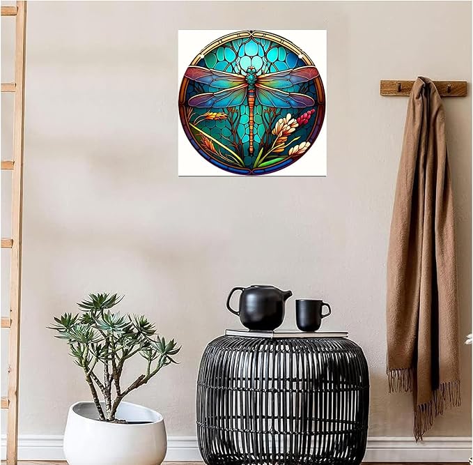 EIBEILI Dragonfly Diamond Art Painting Kits for Adults - Full Drill Diamond Paintings for Beginners, Round 5D Paint with Diamonds Pictures Gem Art Painting Kits DIY Adult Crafts Kits 12x12inch