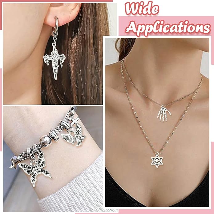 Antique Silver Cross Drink Insect Animal Theme Charms for DIY Jewelry Bracelet Necklace Earring Keychain Decor