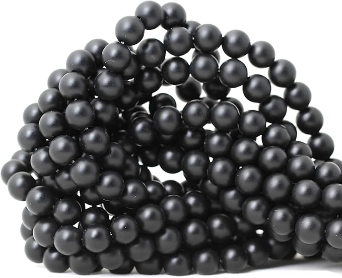 45PCS 8mm Natural Matte Black Onyx Round Loose Beads DIY Bracelet Necklace Materials 1 Strand 15"