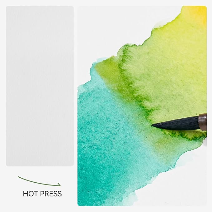 Lightwish Watercolor Sketchbook,100% Cotton Acid Free Watercolor Journal,300gsm/140lb Hot Press Watercolor Paper for Artists,Adults,Students,20 Sheets,5.8 * 8.2 Inches Paper