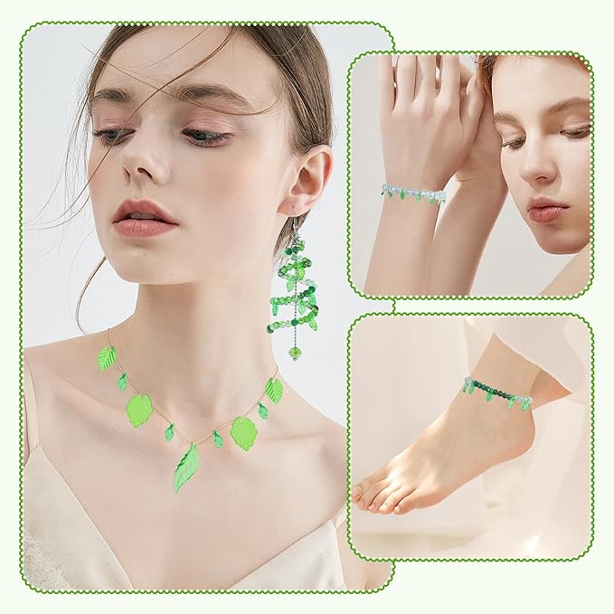 800Pcs Green Glass Beads for Plants Succulent Making and DIY Crafts Earrings Necklaces Bracelets Jewelry Making