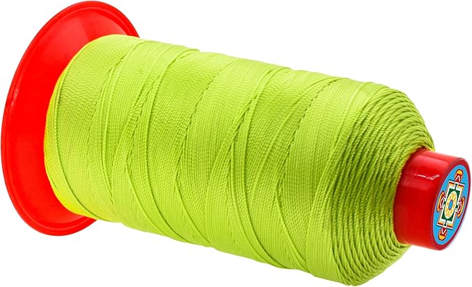 Mandala Crafts Size 277 840D T270 Bonded Nylon Thread - Lime Green 800 YDs Tex 270 Heavy Duty Sewing Threads for Leather, Jeans, Weaving, Outdoor Marine Upholstery