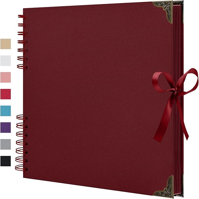 Scrapbook Album 10x10 Inch - Hardcover Kraft Paper Photo Album with 80 Pages, Memory Book for Wedding, Anniversary, Family, Christmas, Baby Shower, Ideal for Preserving Precious Moments