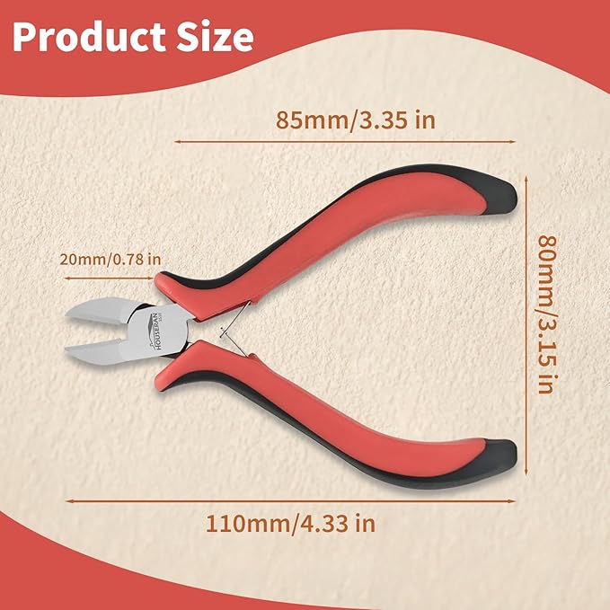 houseran wire cutters 4"-5 pack side cutters for jewelry making with spring loaded for diy, craft, repairing