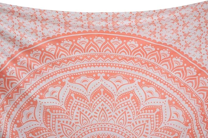 popular handicrafts tapestry wall hanging hippie ombre mandala bohemian hippy intricate indian tapestries bedspread 84 x 90 inches (215cm x 230cm) coral peach