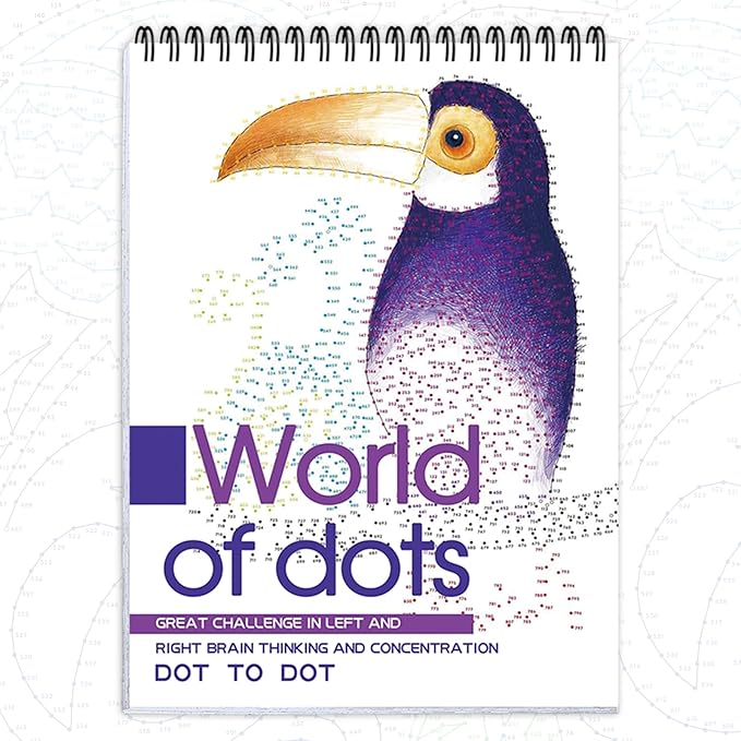 Dot-to-Dot Books for Adults: 30 Easy Dot to Dot Patterns for Stress Relief - Lifeline Flow Art Dot Book, Spiral Bound, Single-Sided Print, Dots Art Gift for Women