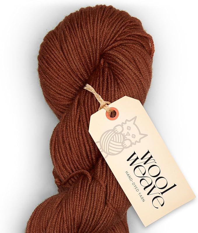 Superwash Merino Wool Yarn for Knitting & Crocheting - Hand Dyed, Luxurious & Soft Dk Weight, 100gr, 240 Yards - Brown Yarn
