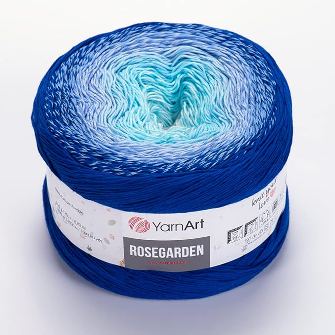 Yarn Art Flowers Rosegarden 100% Cotton 250gr 8.80 oz 1094yds Multicolor Cotton Yarn Rainbow Crochet Yarn Spring Summer (318)