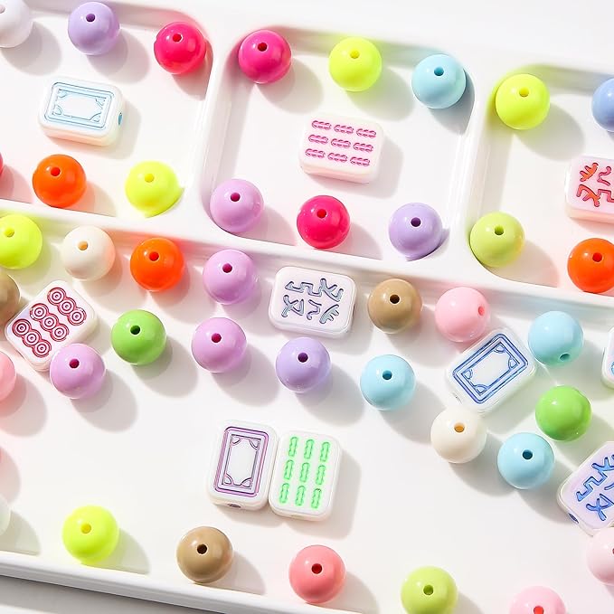 16mm Acrylic Color Beads Chunk Bubblegum Beads Beads for Pens,Mahjong Beads,Jumbo Plastic Beads for Necklace Jewelry Bracelets DIY Crafts Making (Color)