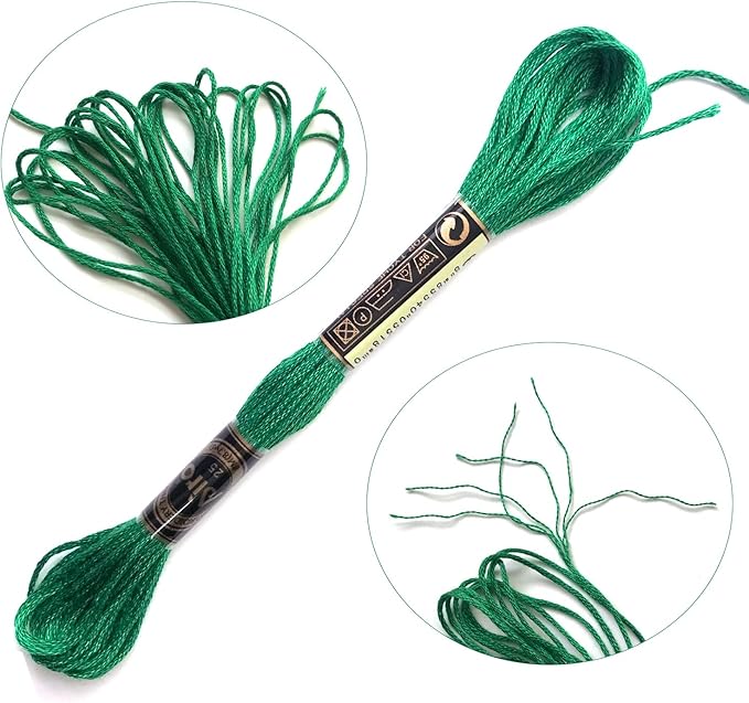 levylisa Embroidery Floss 30 Skeins Cross Stitch Threads Friendship Bracelets Floss with 10 Pcs Floss Bobbins and 2 Pcs Needle Threader (Green)