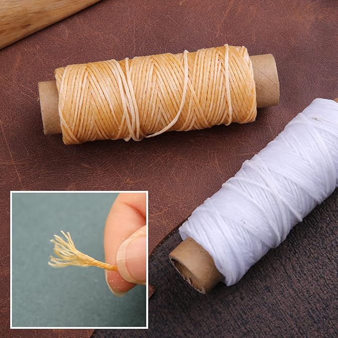BUTUZE 660 Yards Leather Sewing Waxed Thread - 150D 55Yards Per Spool Stitching Thread for Craft DIY, Bookbinding, Shoe Repairing, Leather Sewing