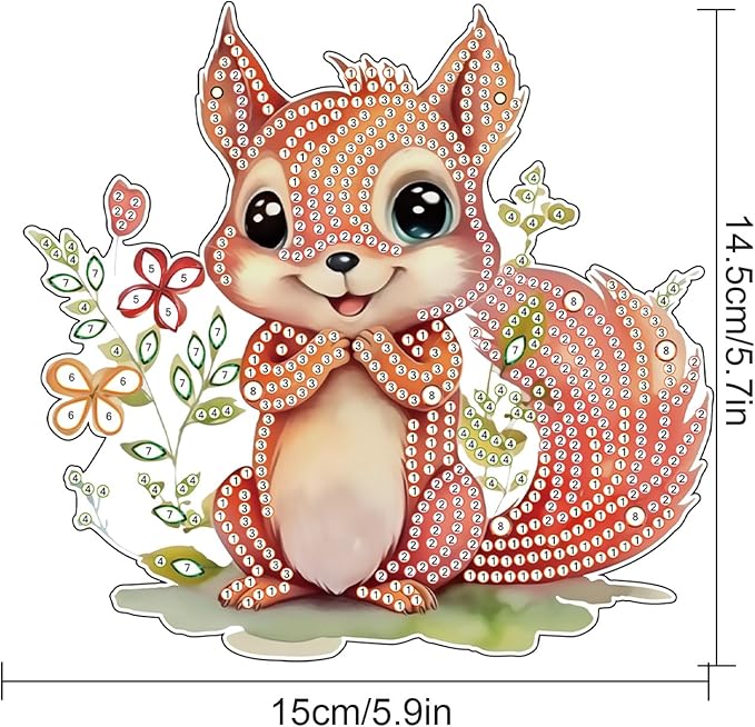 Tontut Easter Diamond Painting Wall Hanging, Squirrel Special Shape Diamond Painting Kit, Acrylic Crafted Diamond Art for Home Wall Garden Decoration