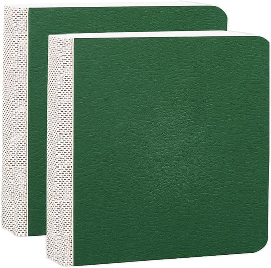 2Pcs 3.2" x 3.2" Mini Drawing Sketchbook Small Watercolor Notebook Green Paper Blank Square Portable Water Color Travel Journal Art Pad Sketchbooks for Painting Traveler Student Supplies