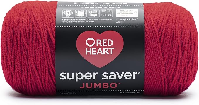 Red Heart Super Saver Jumbo Yarn, Cherry Red