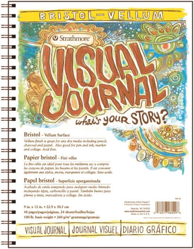 Strathmore 300 Series Visual Bristol Journal, 9"x12" Vellum, Wire Bound, 24 Sheets